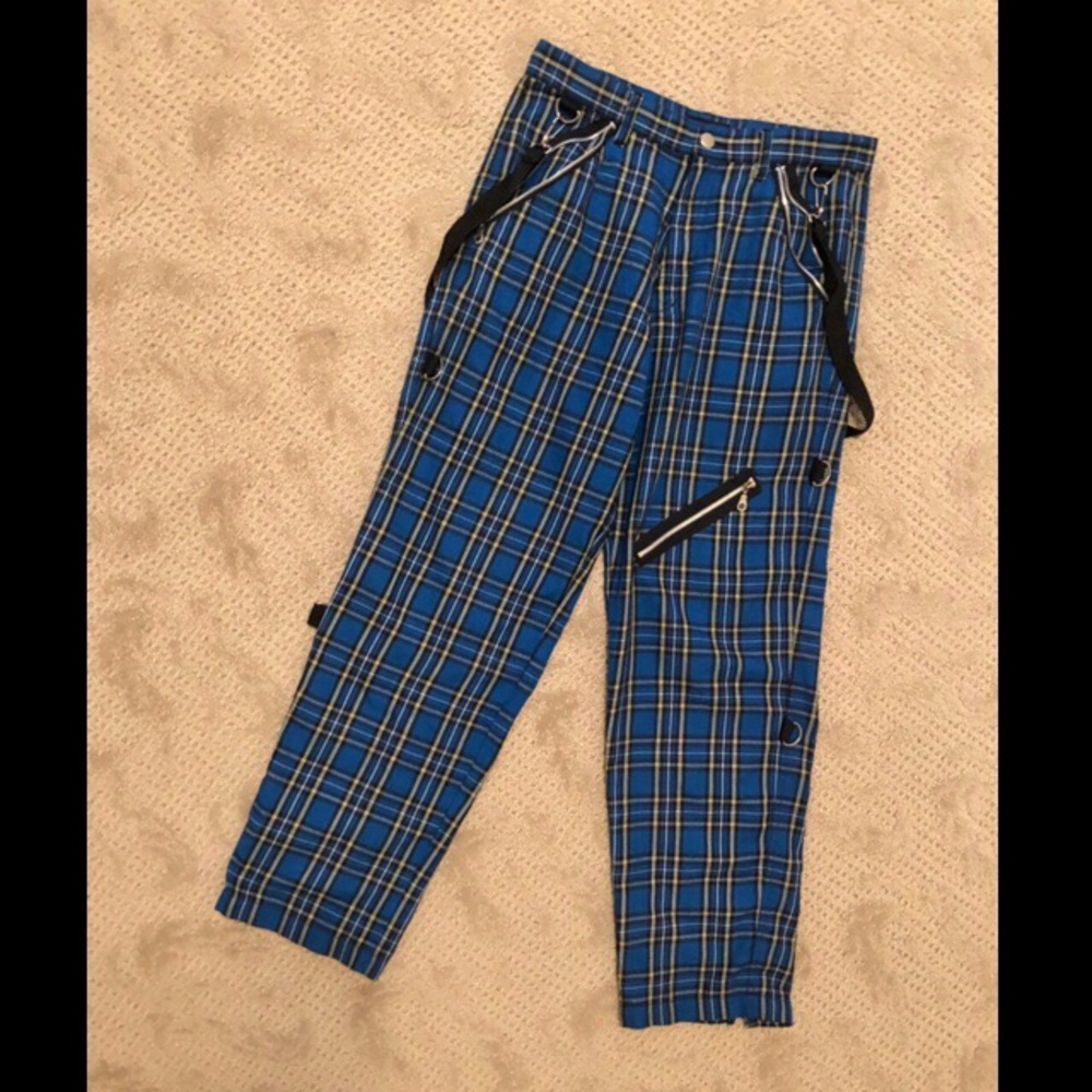 💕SOLD💕Vintage Morbid Threads plaid bondage pants - Picture 1 of 6